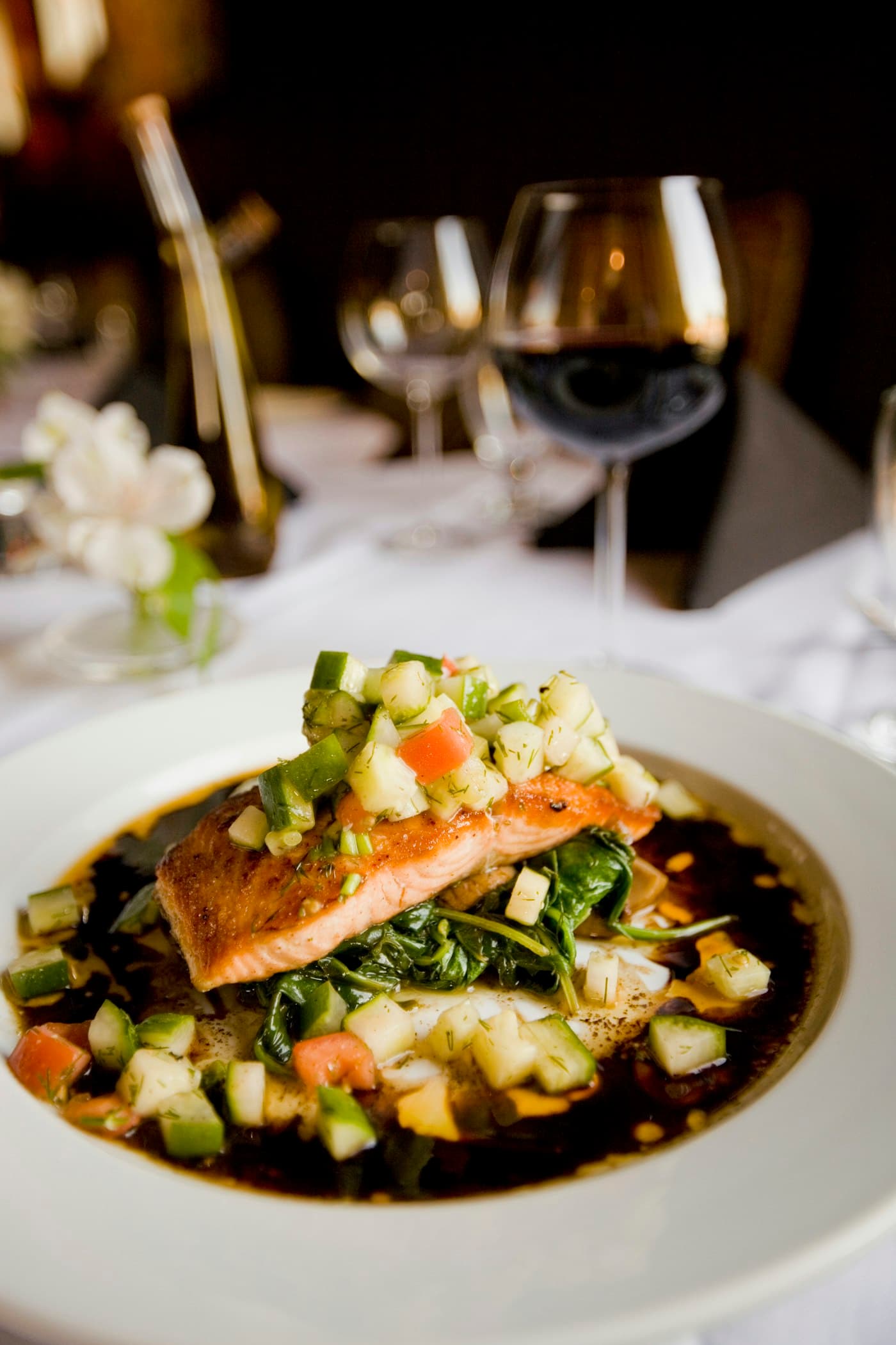 Dinner meal example: Salmon And Greens